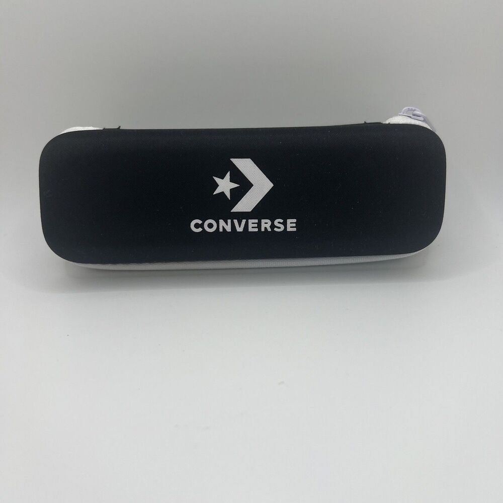 Converse Eyeglass Case Semi Hard Case With Zipper Closure Color Black Glasses